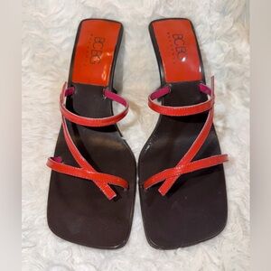 BCBGMaxazria RARE Vintage never worn hot pink & red sandal size 38